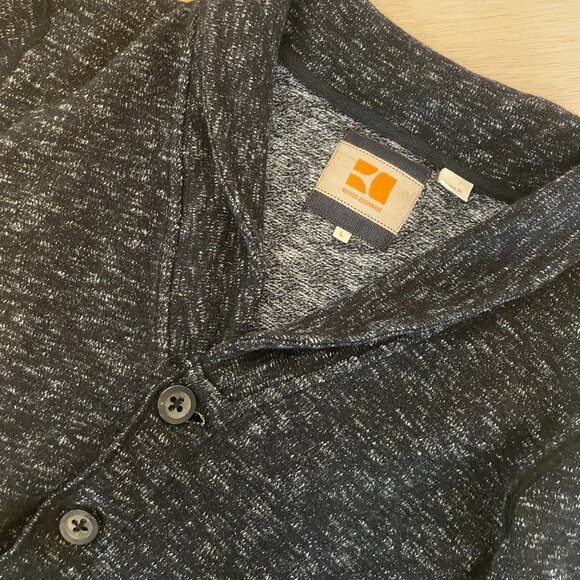 BOSS ORANGE Thick Cardigan Sweater Jacket - black and white, pockets - Picture 6 of 10